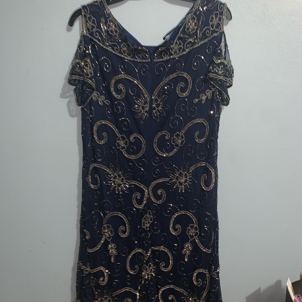 Navy Beaded Cocktail Dress